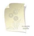 Delicate dandelions. Flying in the wind. Flower design.