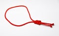 Delicate decorative bracelet woven from red rope