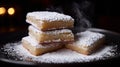 Delicate Delight: Backlit Shortbread With Powdered Sugar