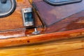 Delicate details of a hand made wooden boat