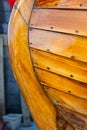 Delicate details of a hand made wooden boat