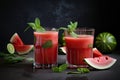 delicate detox juice with watermelon and mint