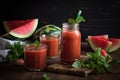 delicate detox juice with watermelon and mint