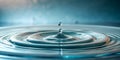 Delicate droplets of water dance across the surface of ceramic canvas creating mesmerizing display of serenity and Generative AI