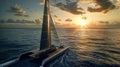 The delicate but durable sail is made of advanced materials designed to withstand the harsh conditions of the vast Royalty Free Stock Photo