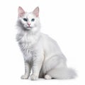 Delicate Dutch Flemish Style: Cute White Cat With Blue Eyes Royalty Free Stock Photo