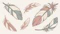 Delicate Feather Pattern in Soft, Flowing Vector Design, vector design Generative AI Royalty Free Stock Photo