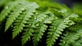 The delicate, feathery texture of a fern frond, with each leaflet unfurling to reveal its intr Royalty Free Stock Photo