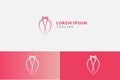 Delicate feminine abstract logo concept in linear style
