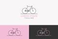 Delicate feminine bike logo concept in a minimalist linear style