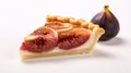 Delicate Fig Pie Slice: Uhd Image With Ivory Vignetting Royalty Free Stock Photo