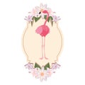 Delicate flamingo floral wreath flower