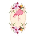 Delicate flamingo floral wreath flower