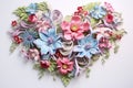 Delicate Floral heart 3d. Generate Ai