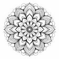 Delicate Floral Mandala Coloring Page With Flowing Lines