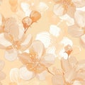 Delicate Floral Pattern on Soft Peach Background for Spring Design Royalty Free Stock Photo