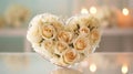 Delicate floral romance for a wedding or Valentine's Day, a heart full of roses