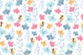 Delicate floral vector seamless pattern. Pastel flowers. Endless pattern Royalty Free Stock Photo