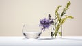 the delicate flowers in a glass on a table, creating a composition that emphasizes simplicity and elegance, statice and Royalty Free Stock Photo