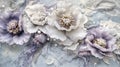 Ethereal Floral Jellyfish Dreamscape Pearls, Lavender White Flowers Royalty Free Stock Photo