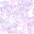 Delicate flowers rose on a white background. Floral seamless pattern. Vector illustration. Royalty Free Stock Photo