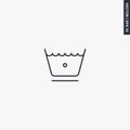 Delicate gentle 30 degrees washing laundry, linear style sign for mobile concept and web design Royalty Free Stock Photo