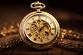 Delicate gold pattern on a classic pocket watch ma Royalty Free Stock Photo