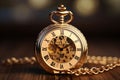 Delicate gold pattern on a classic pocket watch ma Royalty Free Stock Photo