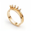 Delicate Gold Wedding Ring With Oval Crown Design Royalty Free Stock Photo