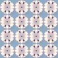 Delicate and graceful seamless pattern in shades of blue and white displays repeat floral bouquet motif Royalty Free Stock Photo