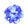 Delicate hand drawn watercolor flower in blue tones. Alcohol ink art. Raster illustration.