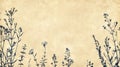 A delicate handdrawn design of wildflower stems and leaves creates a border on a set of letterhead paper.