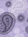 Delicate Henna Paisley Seamless Repeat Pattern