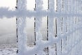 Hoar frost on wire fence Royalty Free Stock Photo