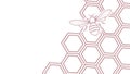 Delicate Honeycomb Pattern with Small Bee, Sweet Nature, vector design Generative AI Royalty Free Stock Photo