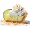 Delicate Hotdog Key Lime Pie Slice - Real Photo In 32k Uhd