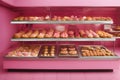 Delicate hue of pink envelops the bakery generated by Ai
