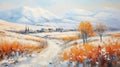 Delicate Impressionism: A Stunning Winter Landscape Painting