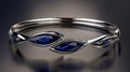 a delicate Indian bangles set adorned with two marquise-cut blue sapphires, elegantly set in 14k white gold, capturing Royalty Free Stock Photo