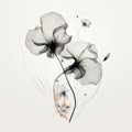 Delicate Ink Lines: Abstract Illustration Of Flowers