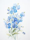 Delicate and Intricate Dreamy Watercolor Forget-Me-Nots AI Generated