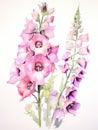 Delicate and Inviting Watercolor Foxglove Flowers AI Generated