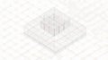 Isometric Architectural Wireframe Blueprint Royalty Free Stock Photo