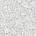 Delicate jasmine floral seamless pattern for textile or wallpaper, scrapbook paper. Black and white vector background Royalty Free Stock Photo