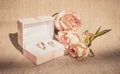 Delicate jewelry box for engagement rings Royalty Free Stock Photo