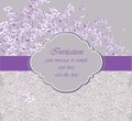 Delicate lace card with lavender flower Vector. handmade vintage ornament design decor