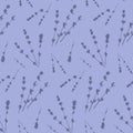 Delicate lavender sprig seamless pattern, cute blue lilac purple wallpaper