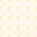 Delicate line art gold leaf design Seamless geometric vector pattern with transparent motifs on cream background. Great for Royalty Free Stock Photo