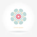 Delicate logo for boutique and interior. Flower logo. Mandala emble