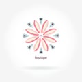Delicate logo. Mandala logo. Icons, business, invitations. Vintage. Linear logotype.